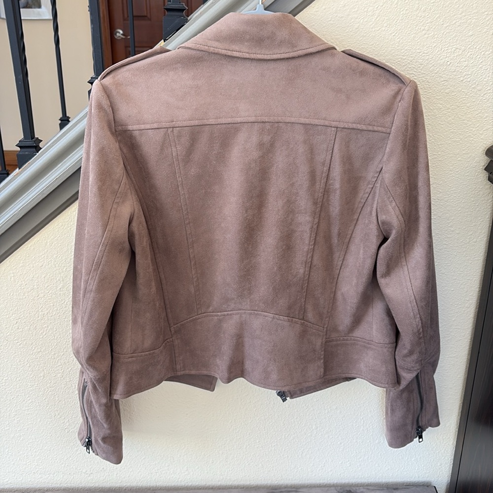 BB Dakota by Steve Madden Beige Faux Suede Moto Jacket Size Small - Picture 7 of 16